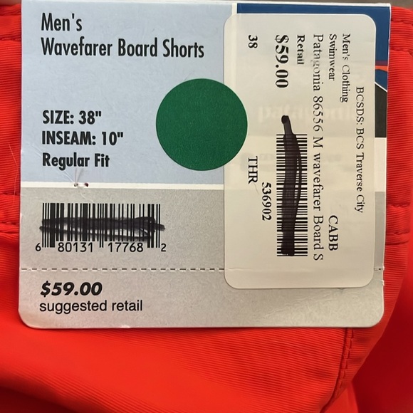 NWT Patagonia Men’s Wavefarer Red Board Shorts Size 38 /10” inseam - Picture 7 of 10